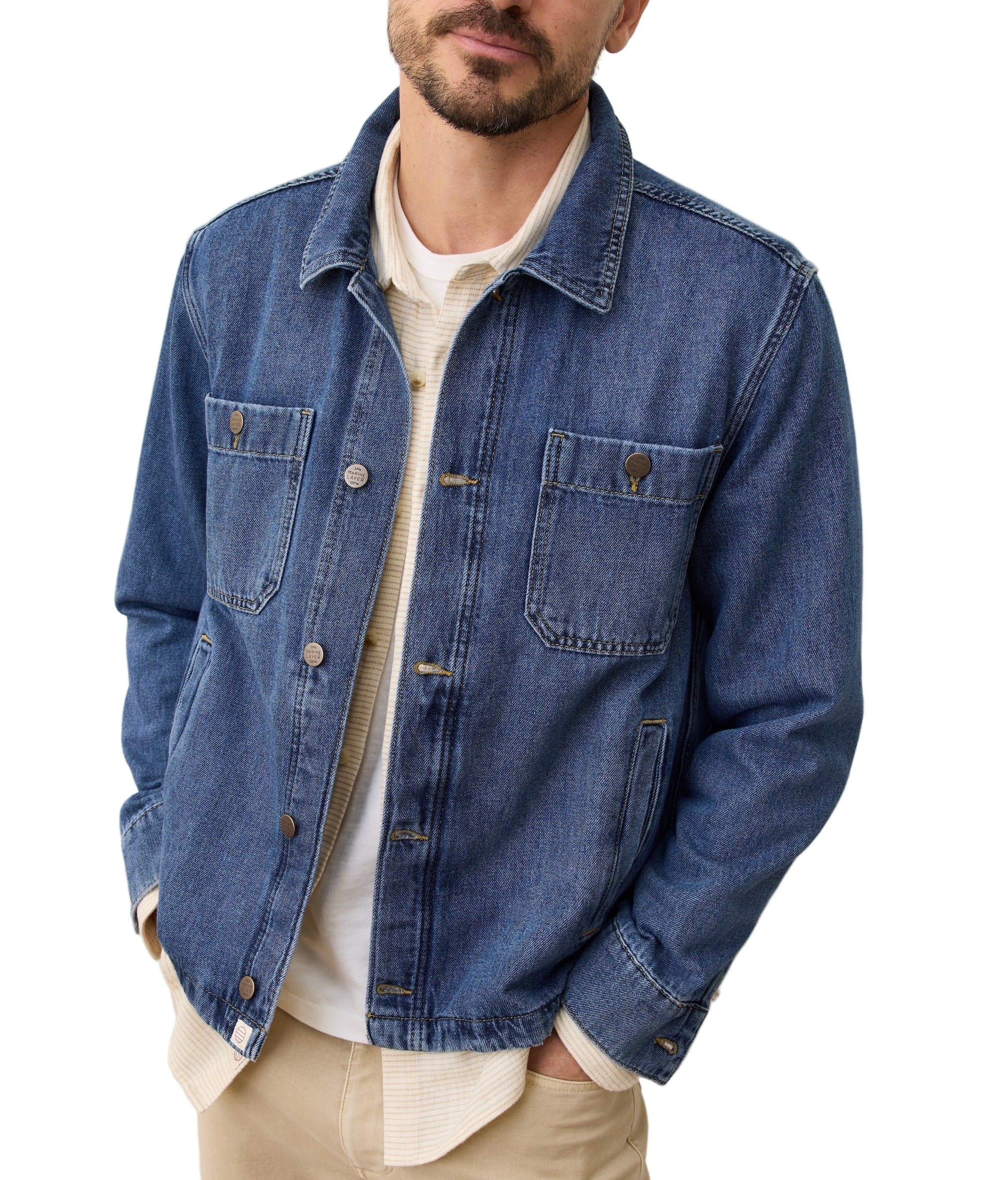 Patrick Denim Overshirt - Dark Wash – Rothmans New York