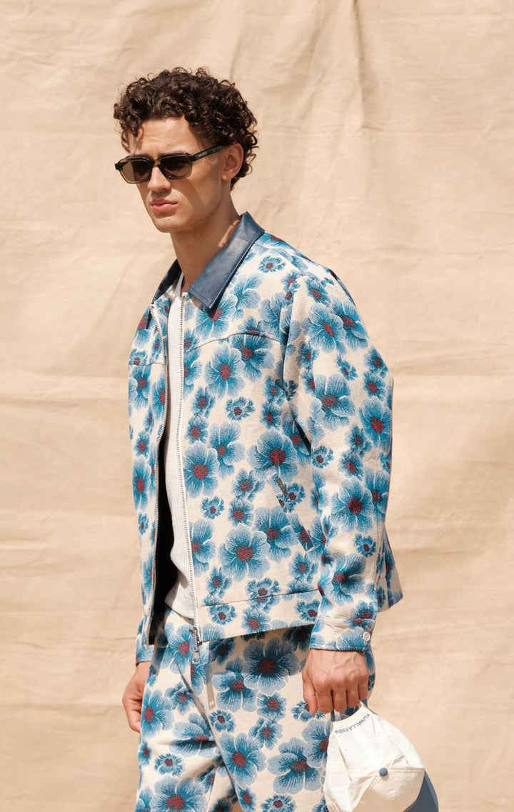Watercolor Tapestry Jacket - Blue Floral