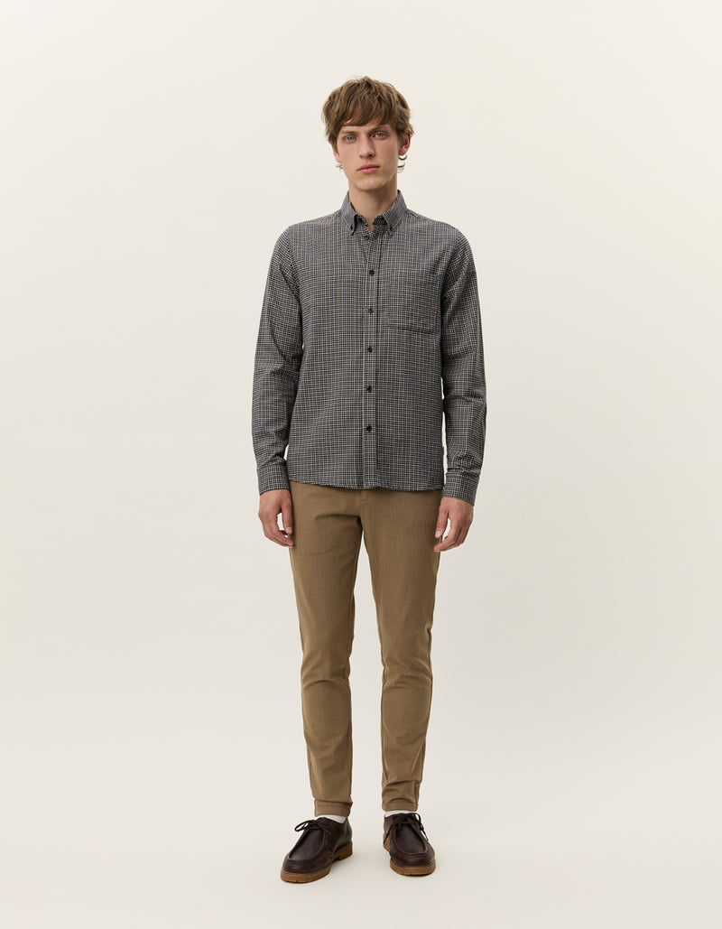 Konrad Check Flannel Shirt - Gargoyle