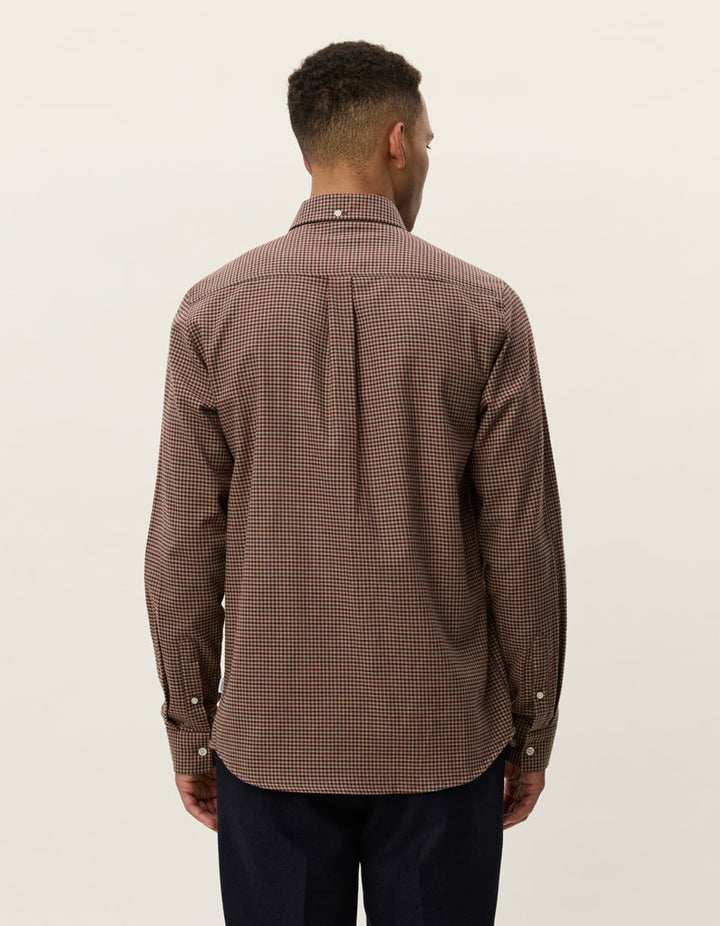 Konrad Check Flannel Shirt - Teak Brown