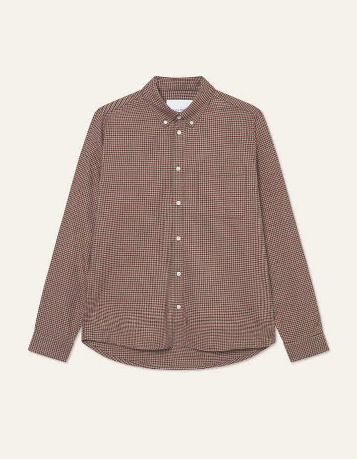Konrad Check Flannel Shirt - Teak Brown