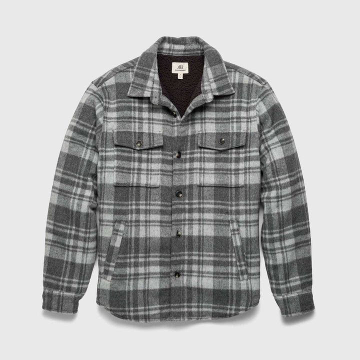 Skip Sherpa Lined Plaid Jacket - Grey Combo