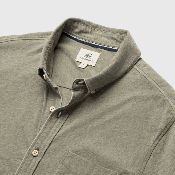 Burnout Knit SS Shirt - Lichen Green