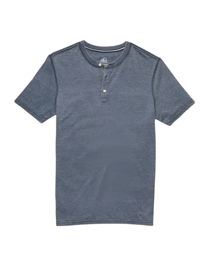 Sean Burnout SS Henley - Navy Blazer