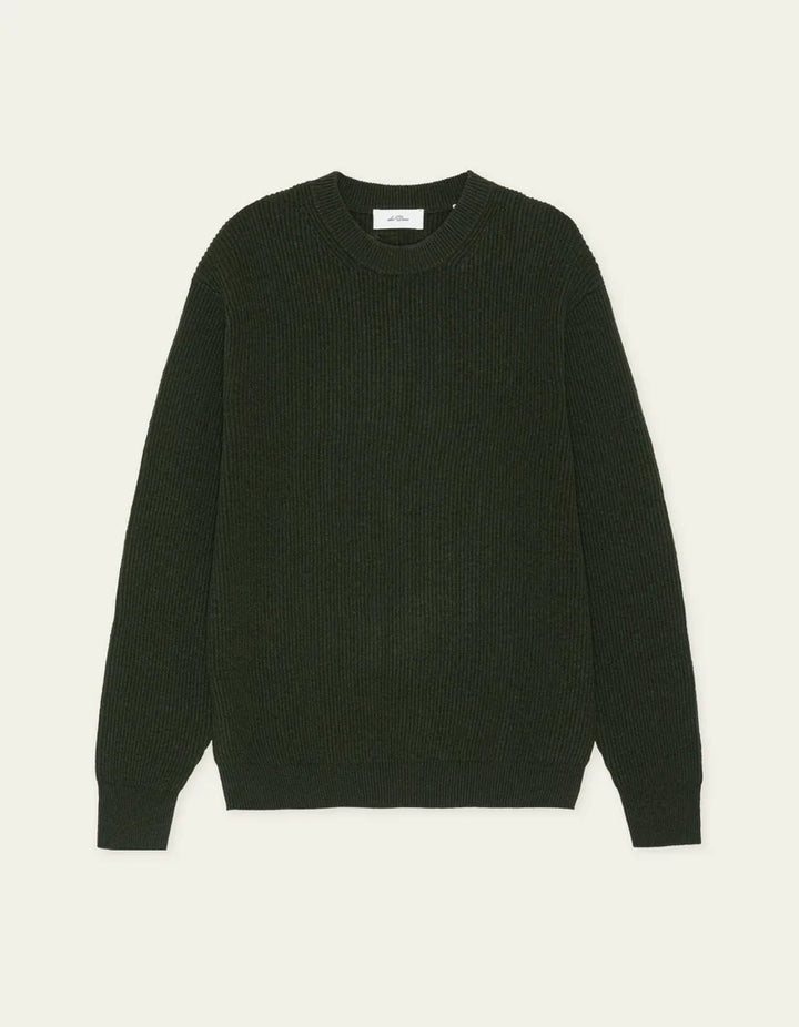 Wool Rib Knit Sweater - Rosin Green