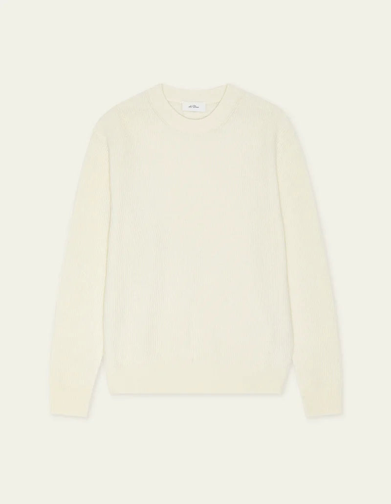 Wool Rib Knit Sweater - Ivory Melange