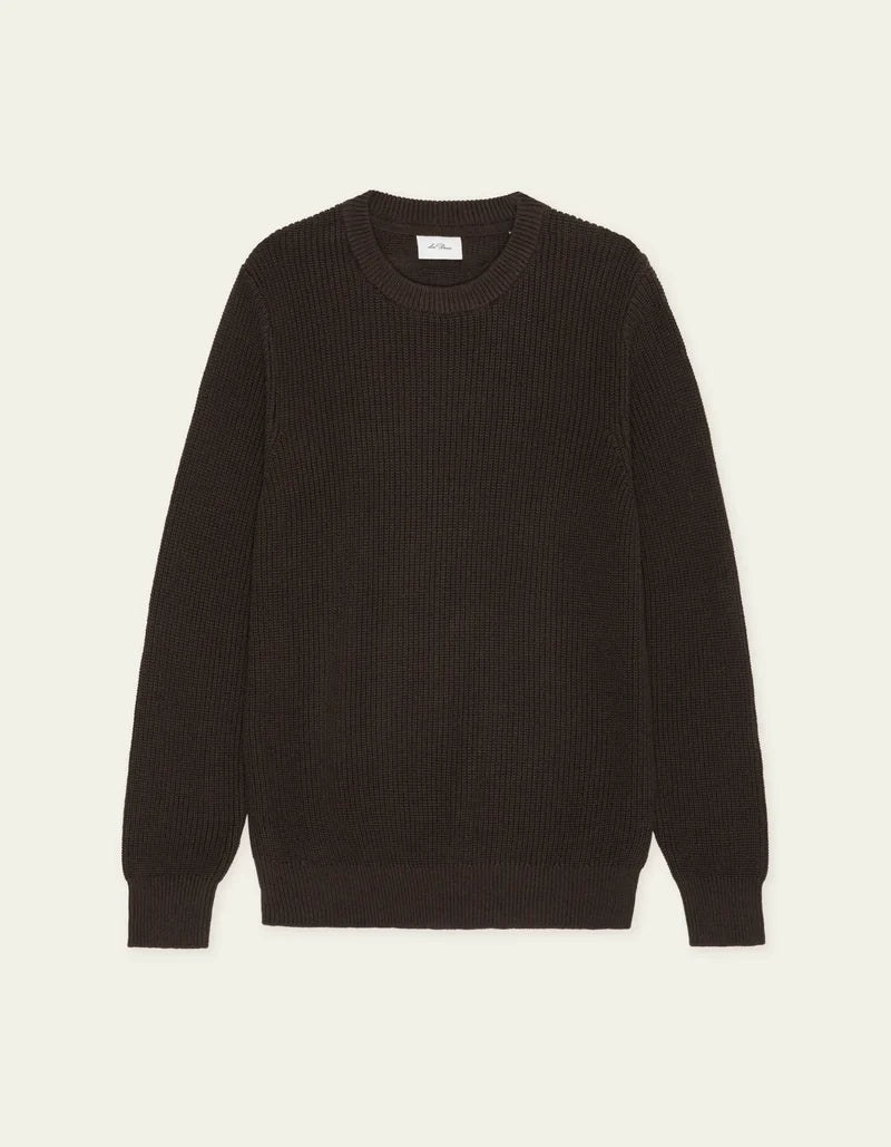 Rib Crewneck Knit Sweater - Mole Brown