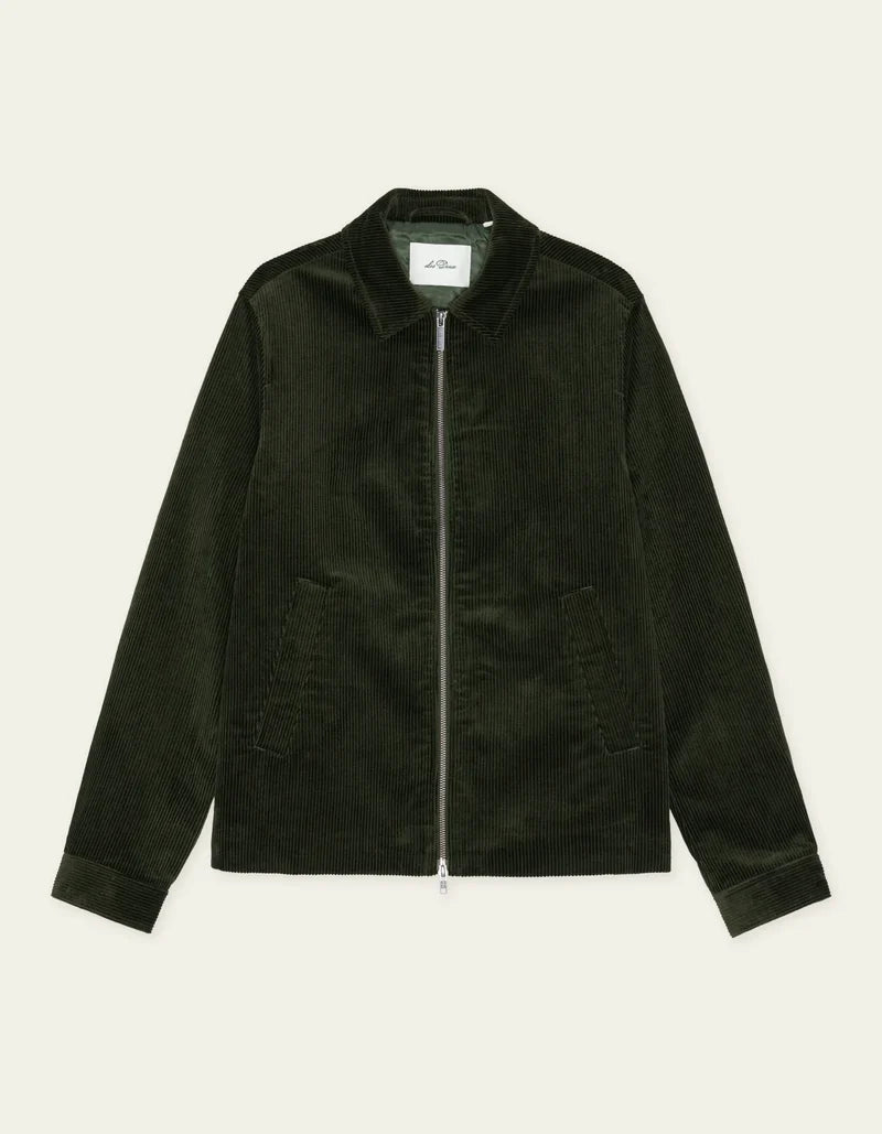 Corduroy Zipper Coach Jacket - Rosin Green