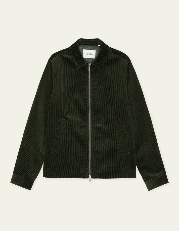 Corduroy Zipper Coach Jacket - Rosin Green
