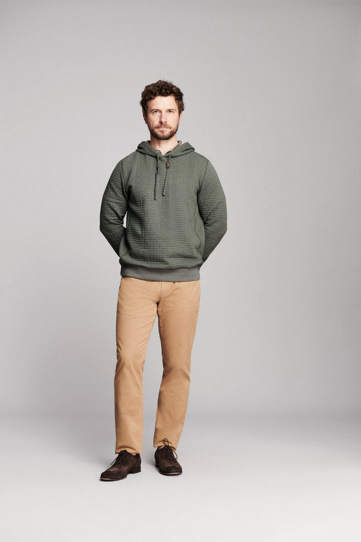 Quilt Hoodie Pullover - Washed Grey