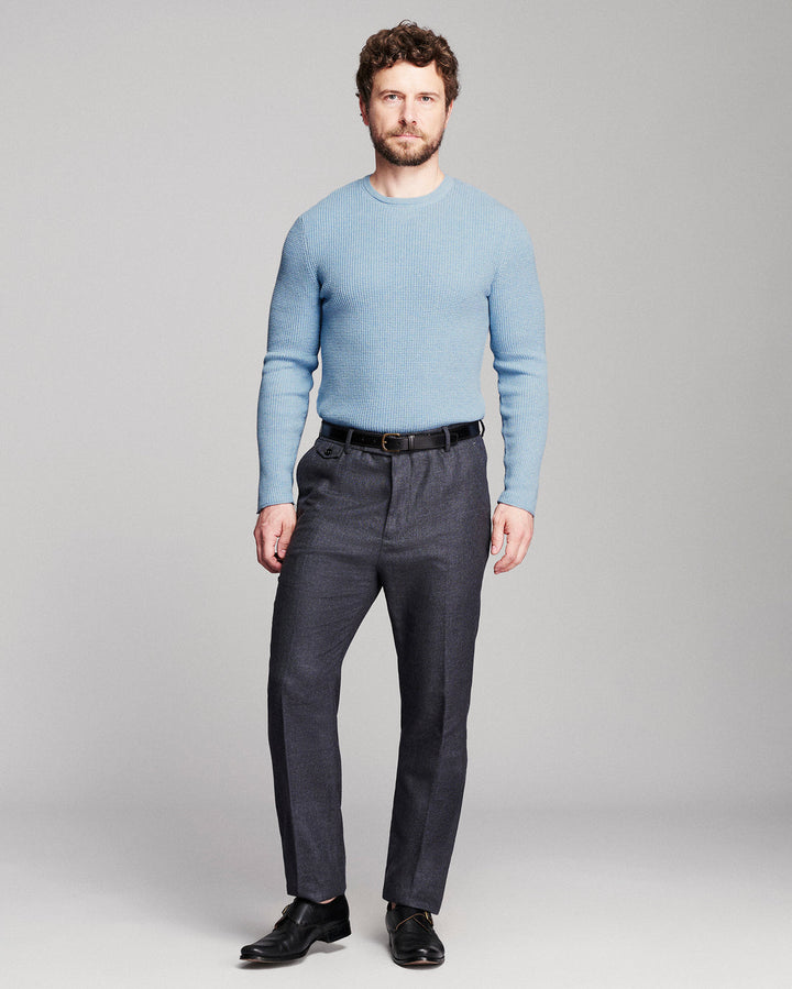 Martin Mini Waffle Crew - Chambray Blue