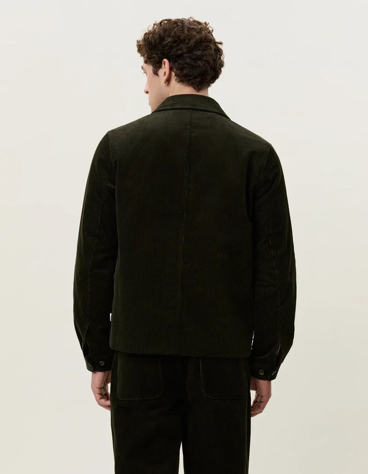 Corduroy Zipper Coach Jacket - Rosin Green