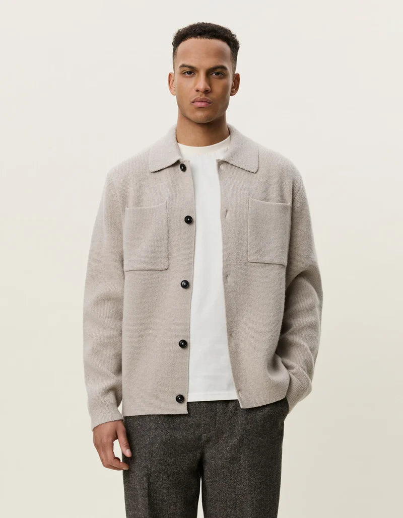 Milano Knit Overshirt - Light Sand