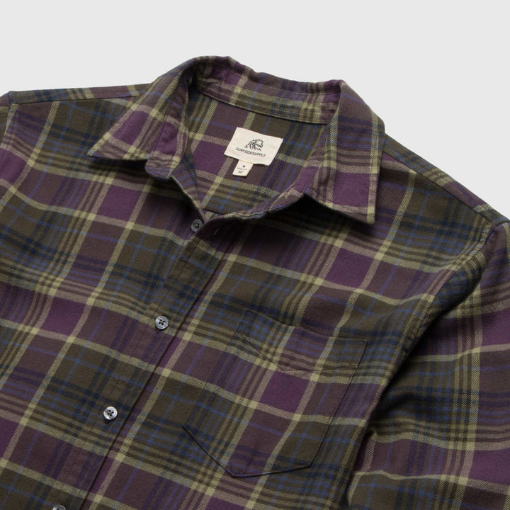 Brian Brushed Cotton Flannel - Purple Combo