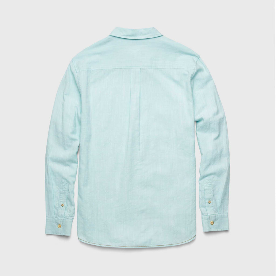Slub Cotton LS Shirt - Aqua Green