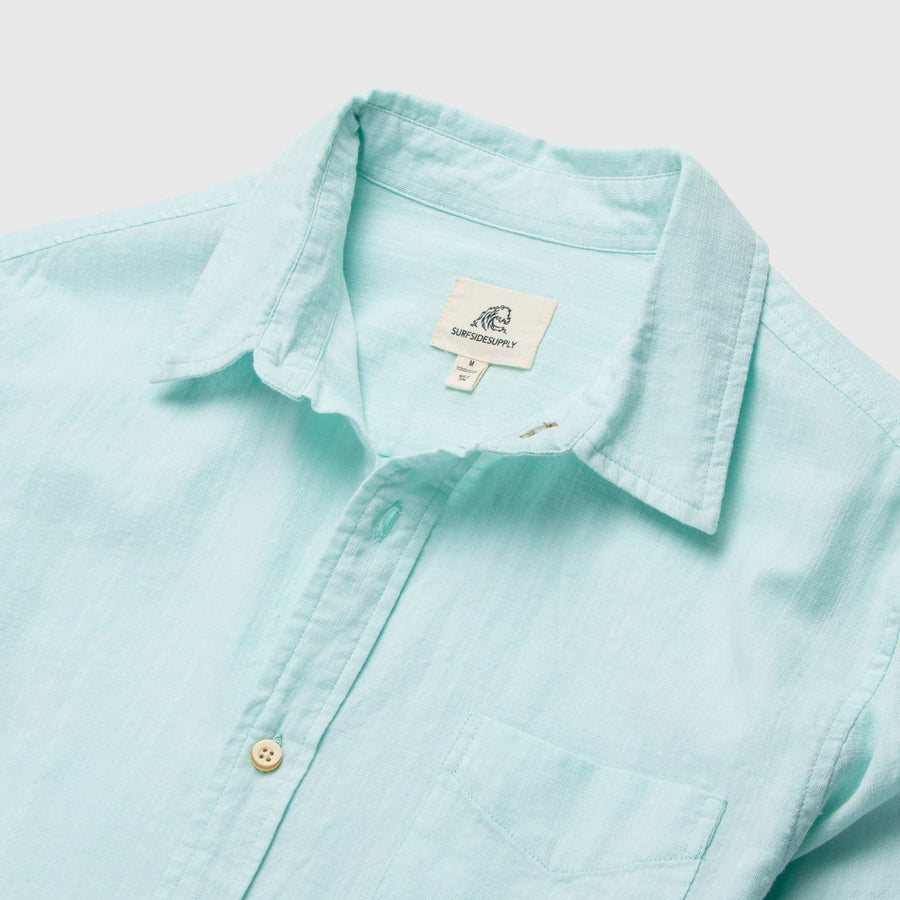 Slub Cotton LS Shirt - Aqua Green