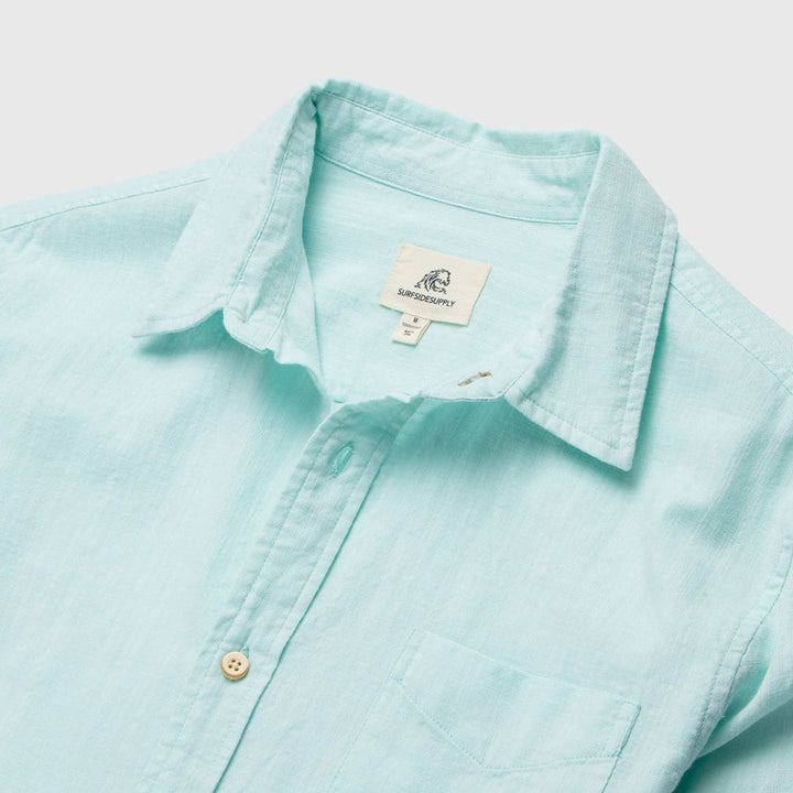 Slub Cotton LS Shirt - Aqua Green