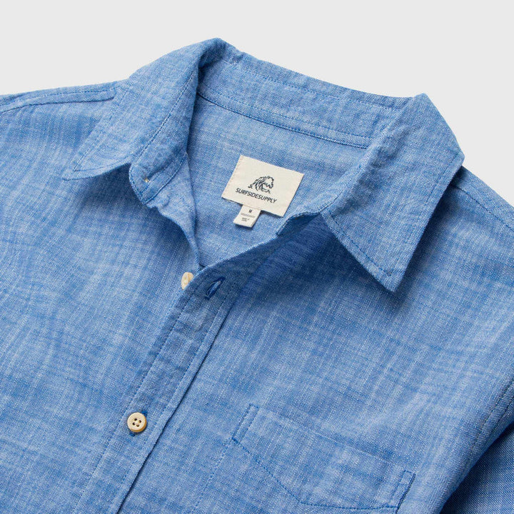 Brian Slub Cotton Shirt - Strong Blue