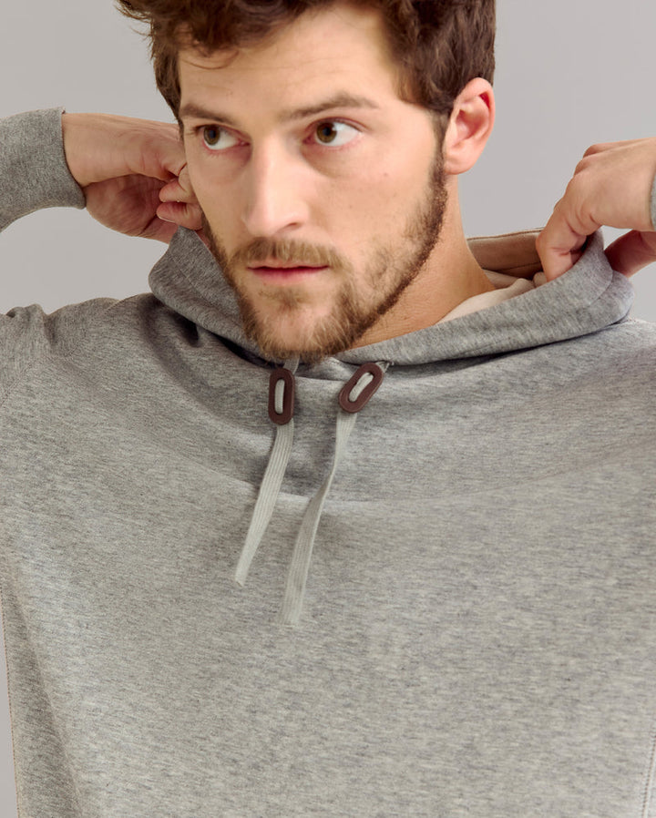 Billy Reid Rib Hoodie Pullover - Flint Grey