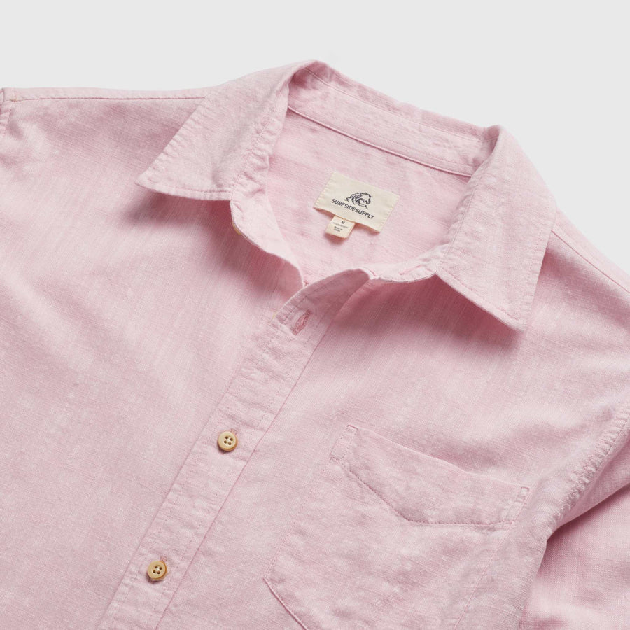 Brian Slub Cotton Shirt - Coral Blush