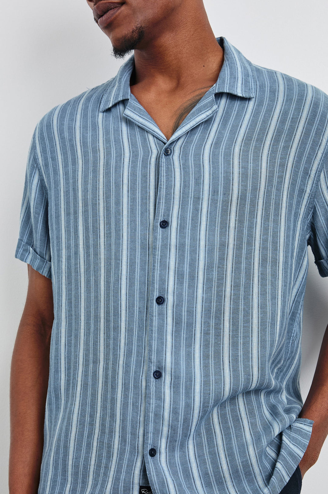 Cayman Linen-Blend SS Shirt - Coastal Blue