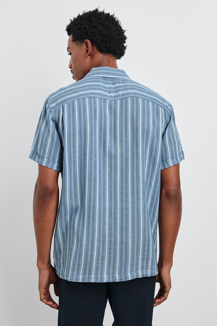 Cayman Linen-Blend SS Shirt - Coastal Blue