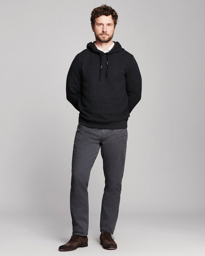 Quilt Hoodie Pullover - Black