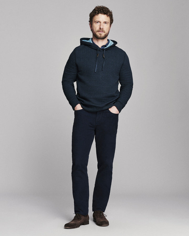 Quilt Hoodie Pullover - Carbon Blue