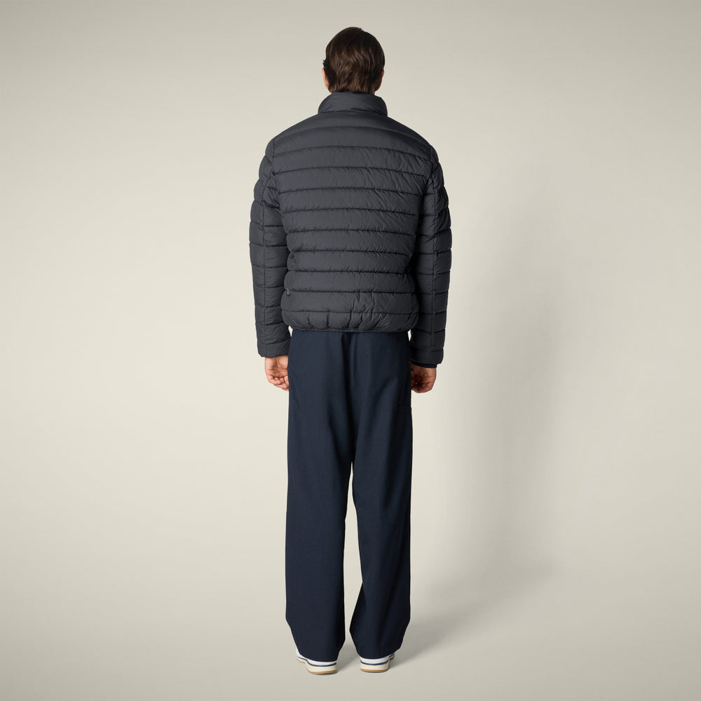 Conan Puffer Coat - Grey Black