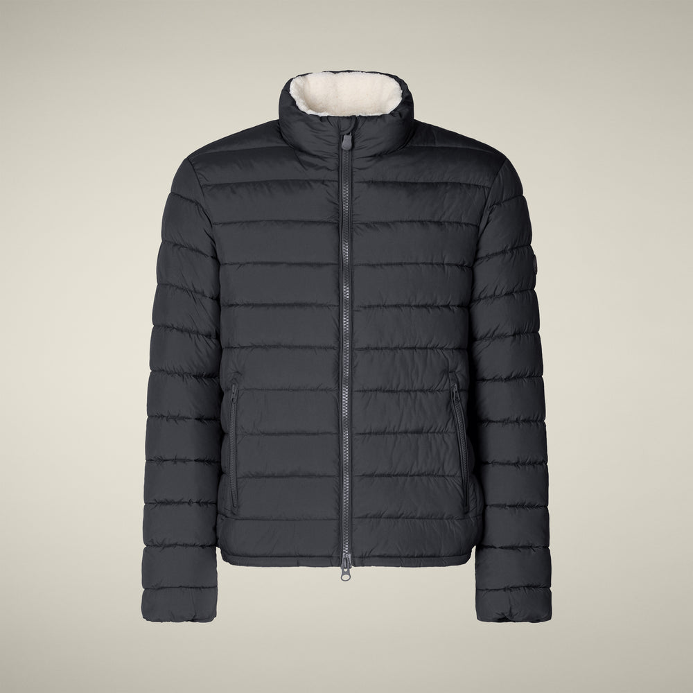 Conan Puffer Coat - Grey Black
