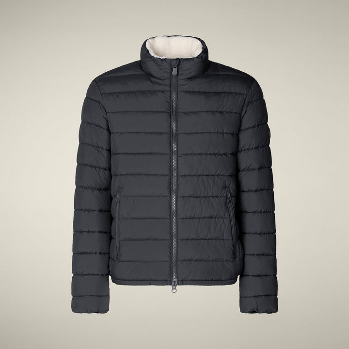 Conan Puffer Coat - Grey Black