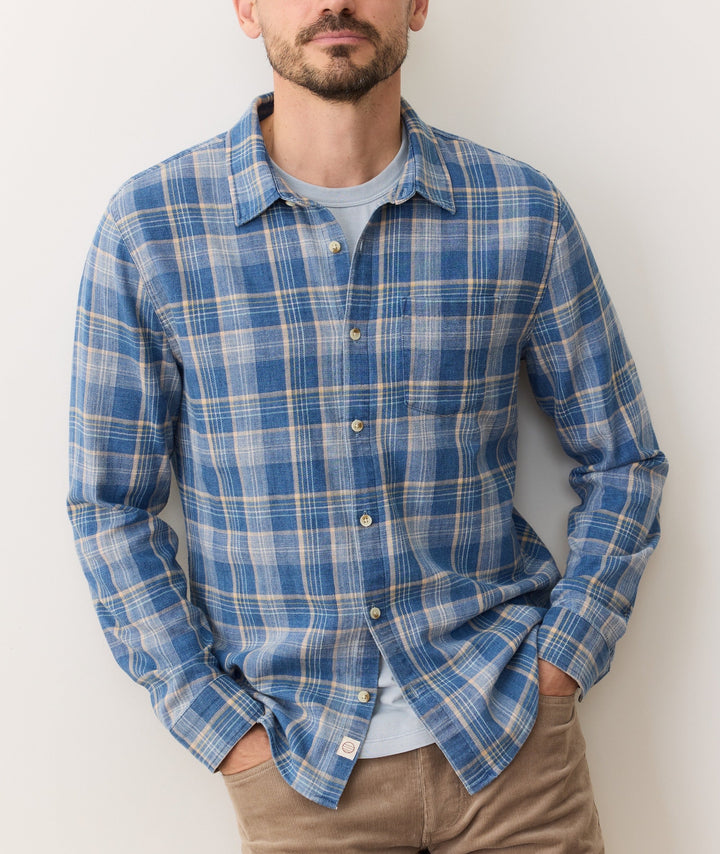 Stretch Selvage Shirt - Blue/Indigo Plaid