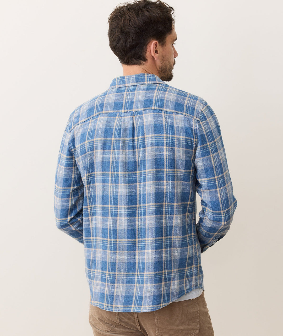 Stretch Selvage Shirt - Blue/Indigo Plaid