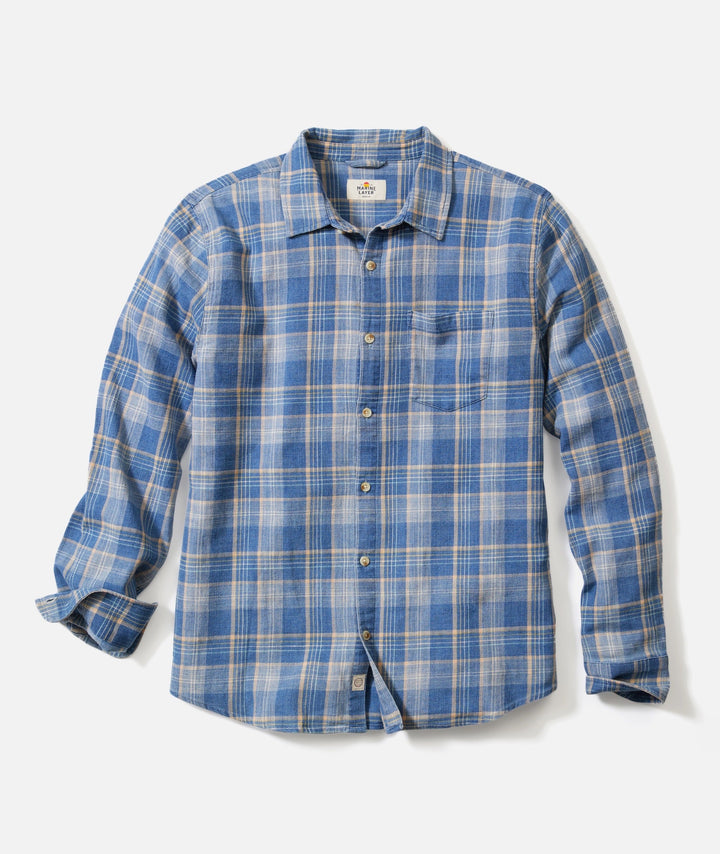 Stretch Selvage Shirt - Blue/Indigo Plaid