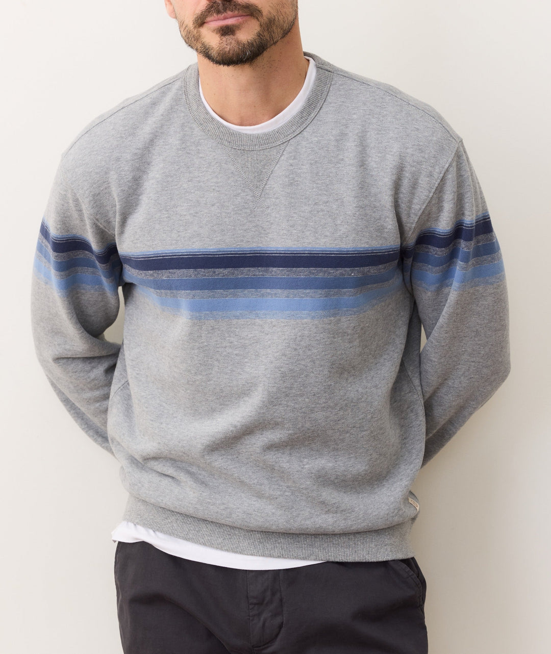 Cloud 9 Fleece Crew - Grey Stripe