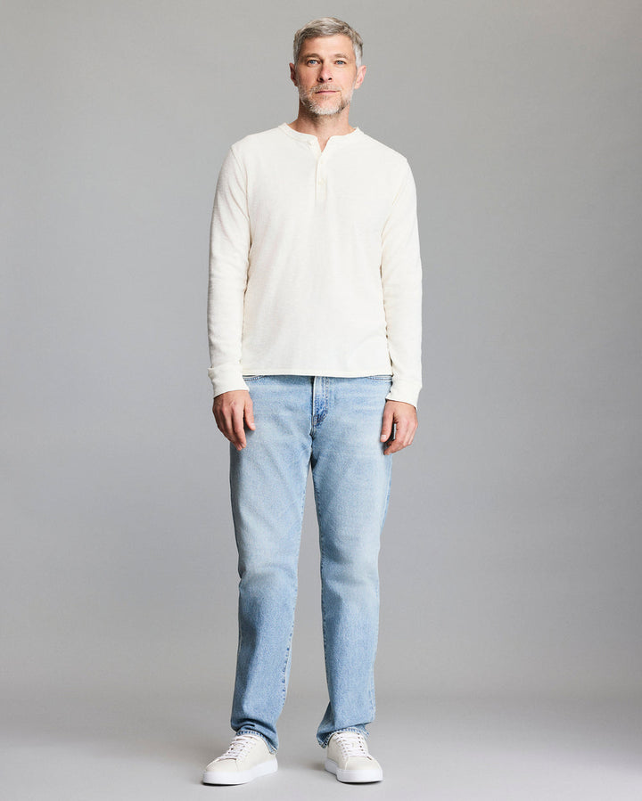 Slub Tuck Henley - Tinted White