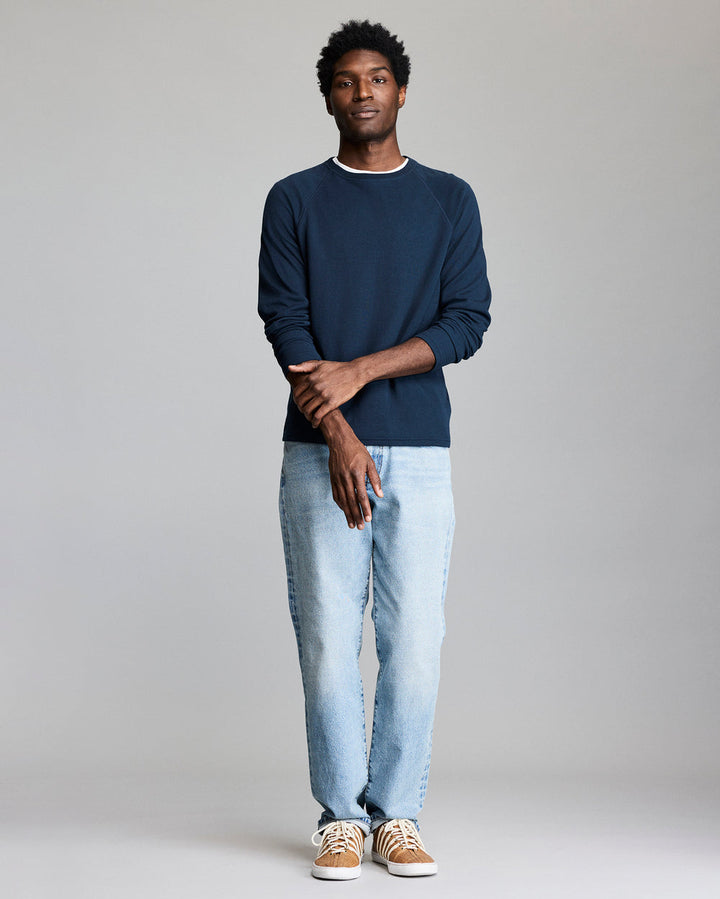 Raglan Crew Sweater - Carbon Blue
