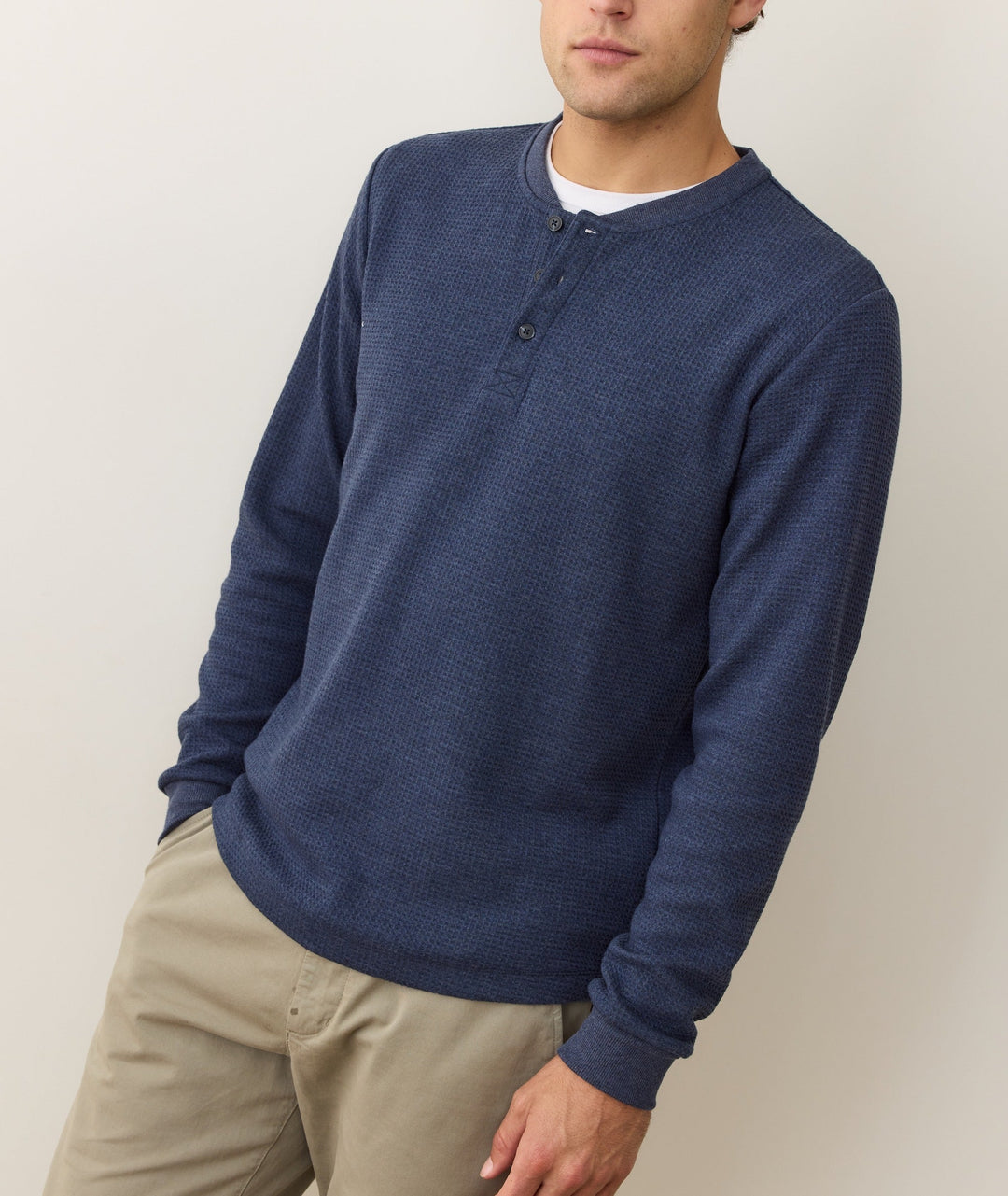 Waffle Henley - Blue