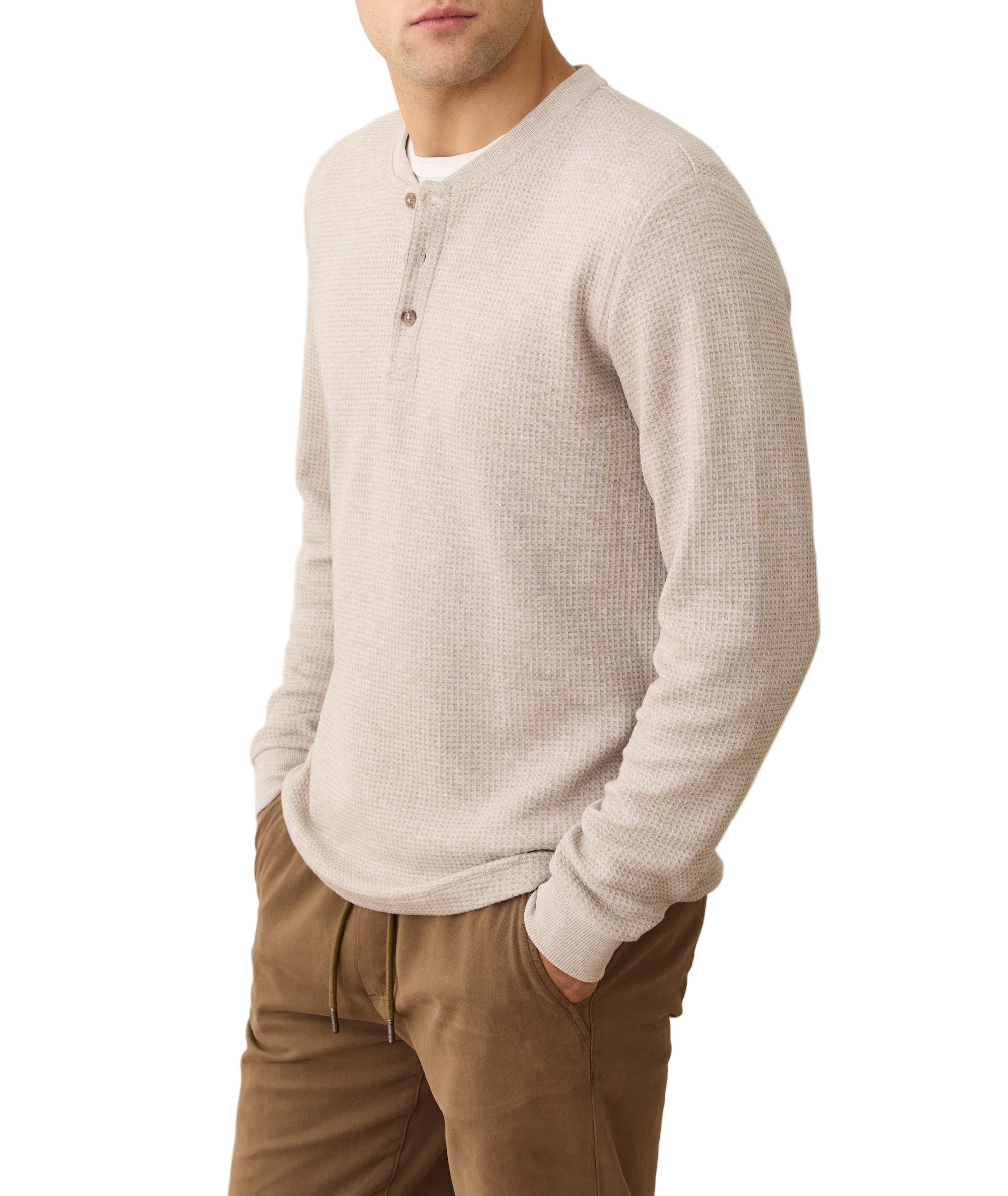 Waffle Henley - Oatmeal – Rothmans New York