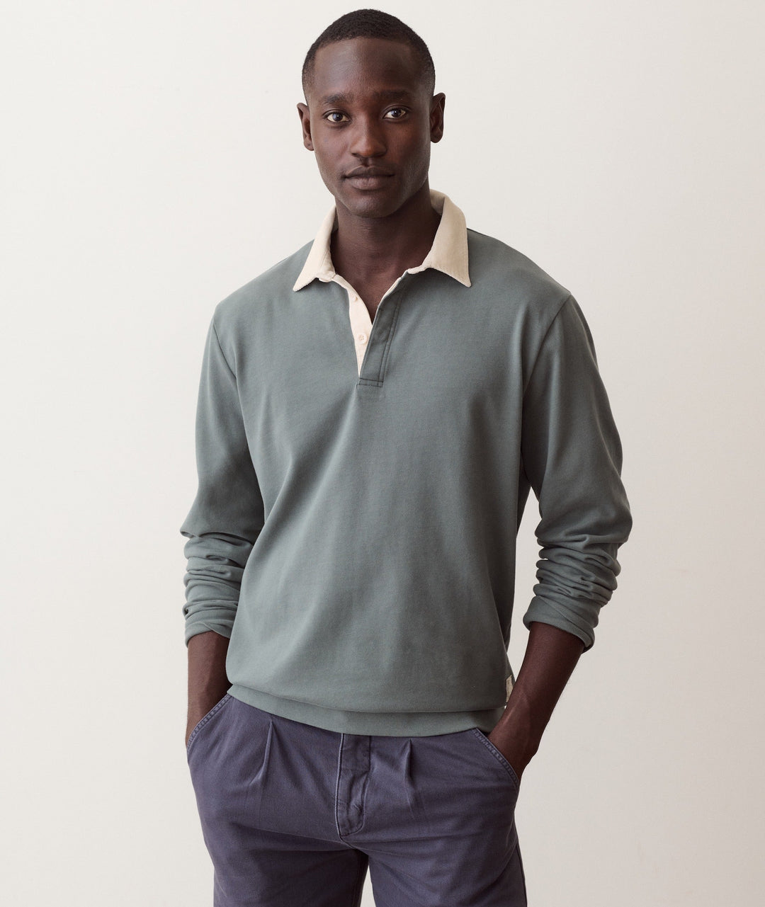 Sueded Rugby Polo - Balsam Green