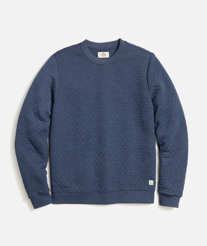 Corbet Quilted Crewneck - Navy Heather