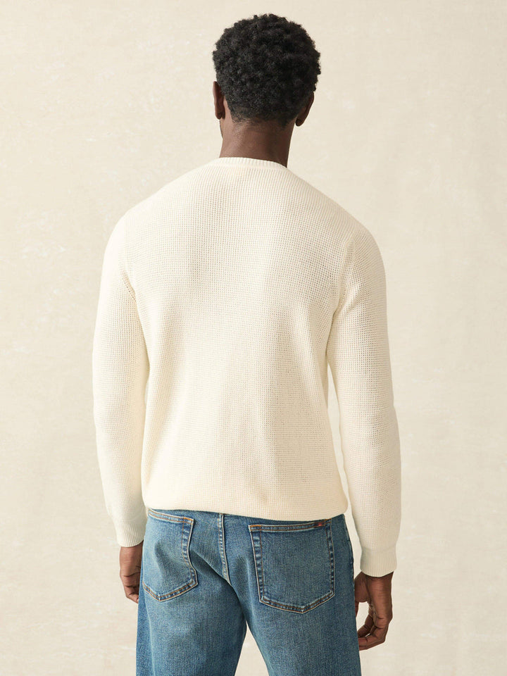 Faherty Sunwashed Crewneck Sweater - White Shell
