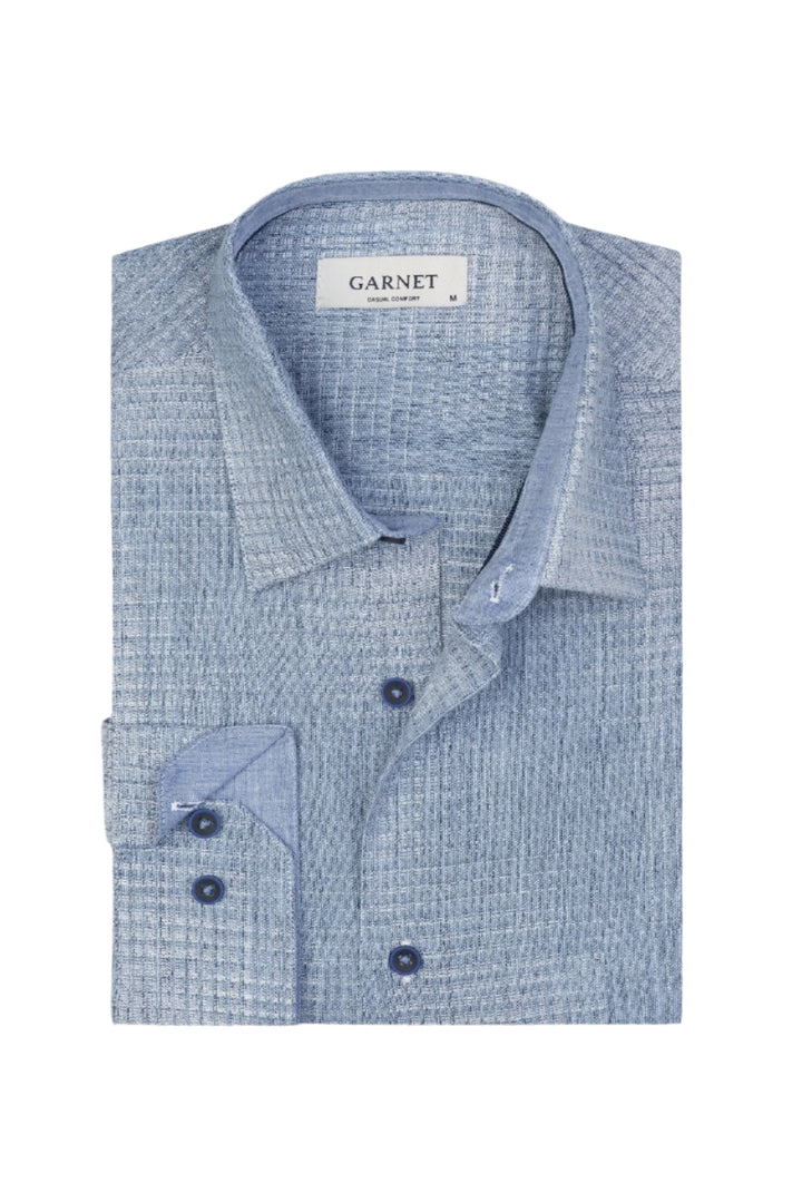 Garnet Linen-Cotton Woven Shirt - Indigo