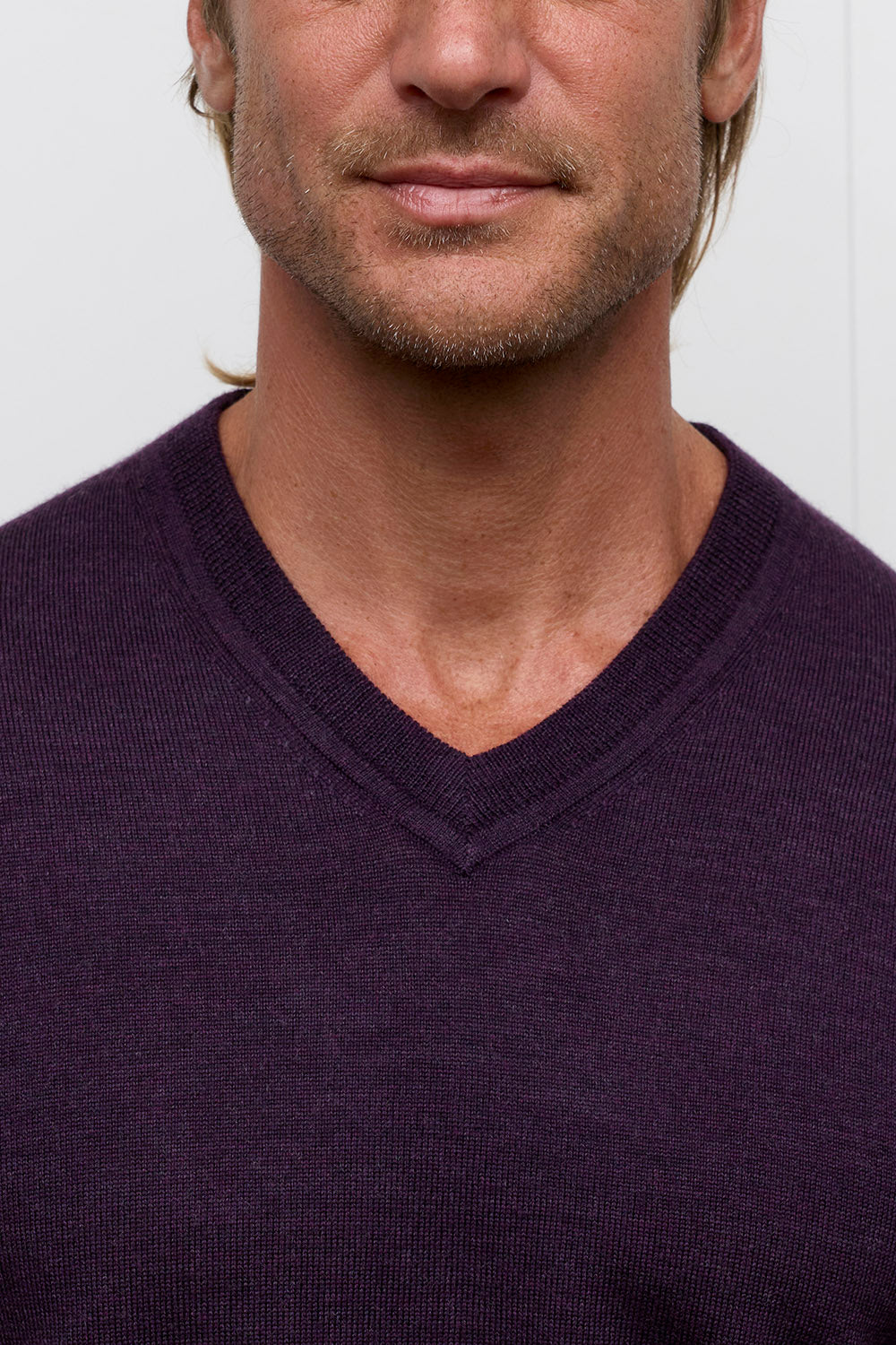 Merino Vneck Sweater - Wineberry