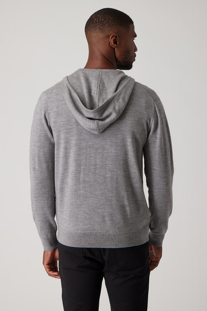 Merino Full Zip Hoodie - Platinum