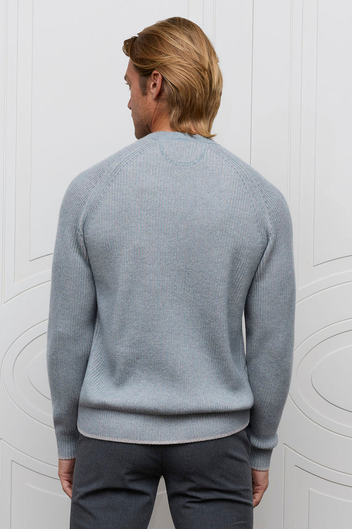 Cashmere Blend Rib Crew Sweater - Sage