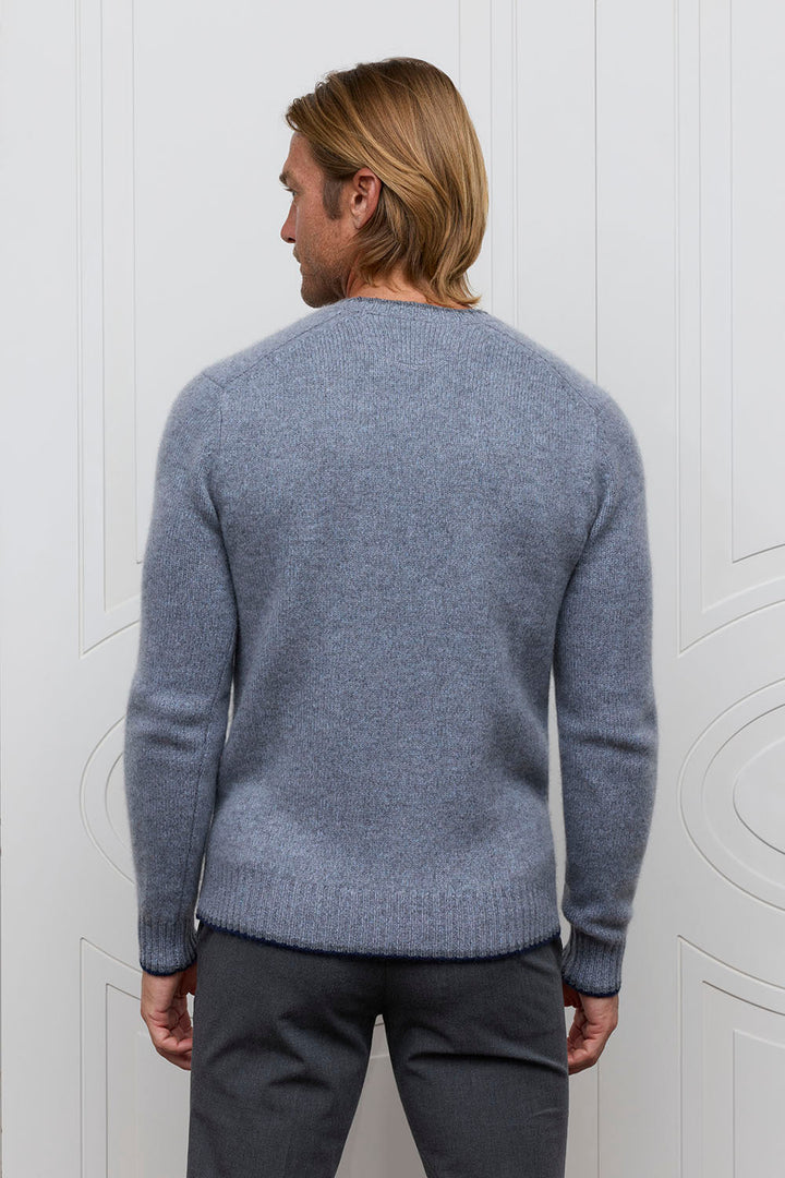 Cashmere Wool Mouline Crew - Storm