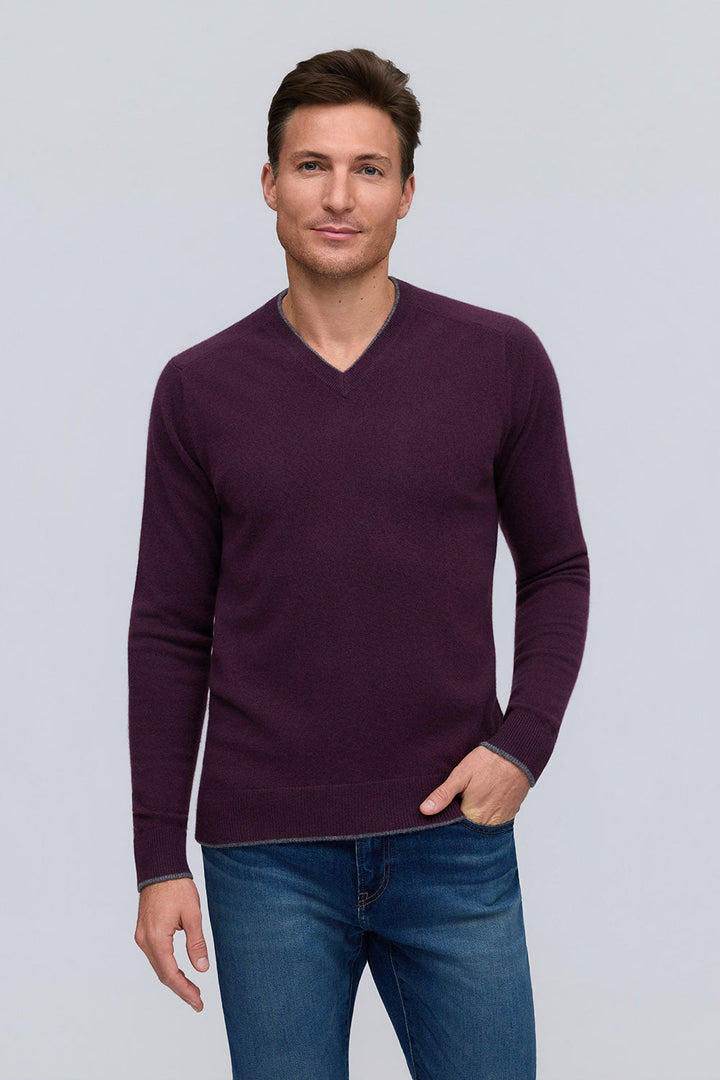 Port Cashmere Vneck Sweater - Port