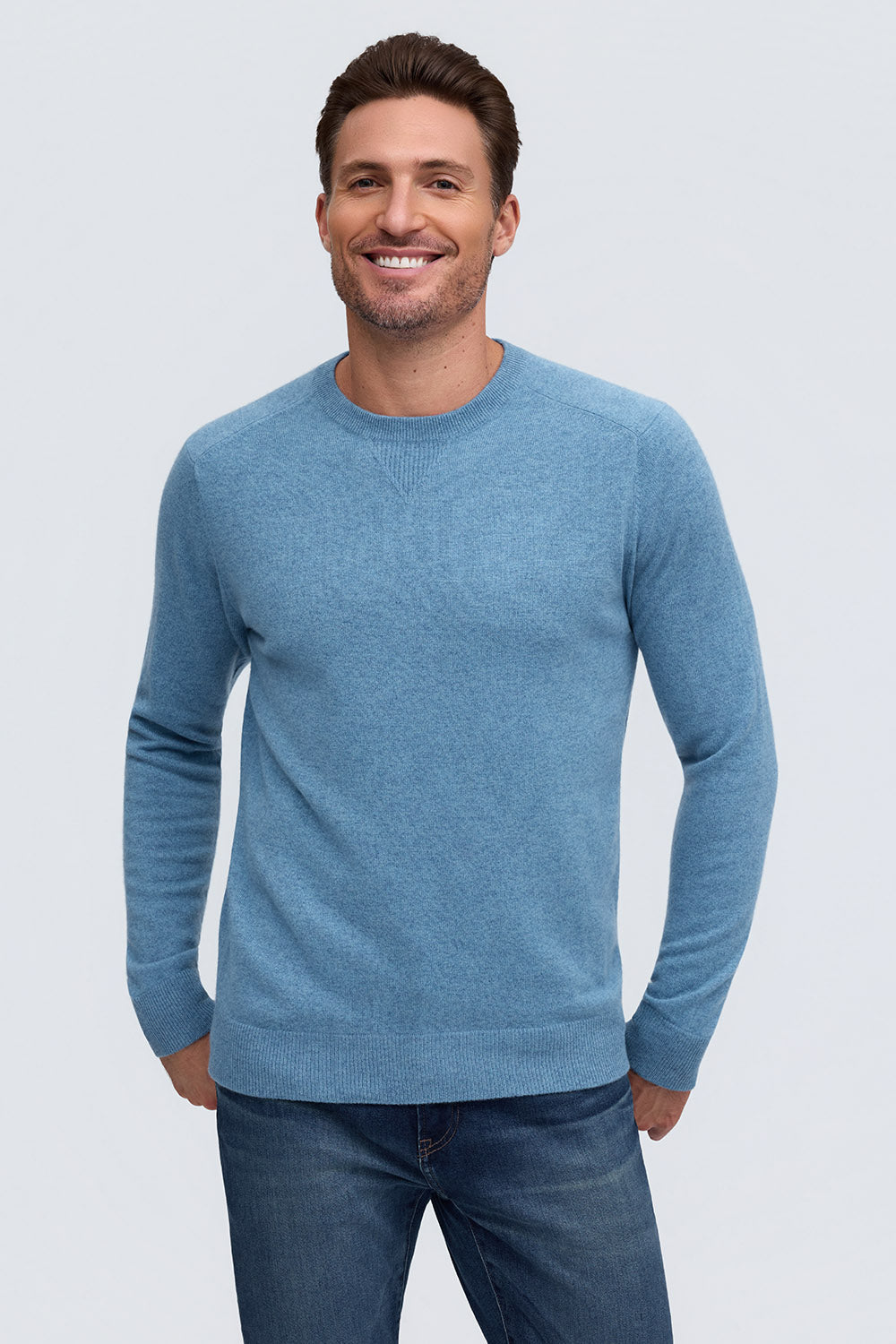 Cashmere Crew Neck Sweater - Azure