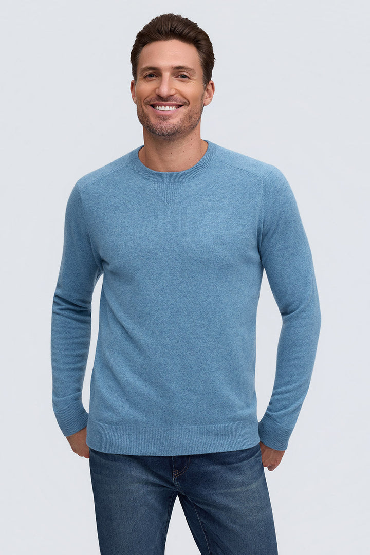 Cashmere Crew Neck Sweater - Azure